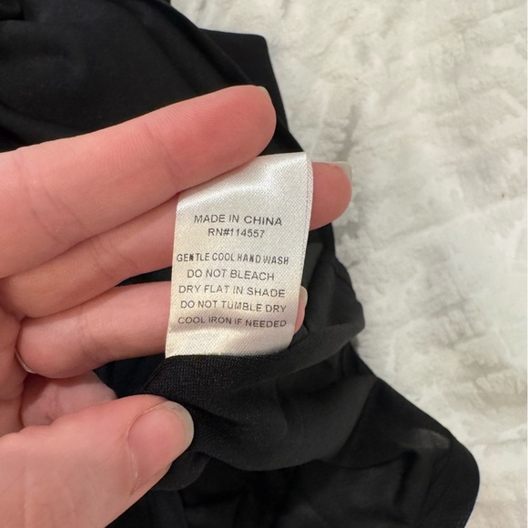 Anthropologie thml Black Dress with Sheer Polka Dot puff Sleeves - Picture 10 of 10